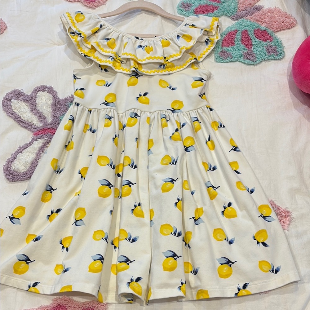 Lemon Print Kids Dress